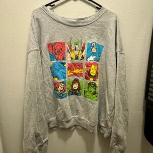 Marvel Gray Recycled Material Sweatshirt